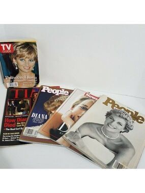 Vintage Princess Diana Magazines 1997 Lot Of 5 British Royalty Collectibles